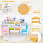 Costzon Kids Table and Chair Set, 5 Piece Wood Activity Table & Chairs for Children Arts, Crafts, Homework, Snack Time, Preschool Furniture, Gift for Boys Girls, Toddler Table and Chair Set (Pastel)