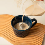 DIHOclub Racoon Ceramic Cup Hidden 3D Animal Inside Mug,Cute Cartoon Handmade Figurine Mugs,Holiday and Birthday Gift for Coffee Milk Tea Lovers,12 OZ(Dark Blue)