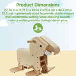 PlanToys® Wooden Walking Elephant Ride-On Toy for Toddlers | Eco-Friendly Montessori Balance & Movement Toy | Develops Coordination, Strength & Confidence