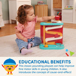 Battat – Pound-a-Ball Toy – Ball Maze – Hammer & Ball Puzzle For Babies – Fine Motor Skill Toy – 12 Months + – Pound & Roll, Light Blue