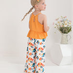 Toddler Clothes 2t 3t Girl Summer Clothes Kids Cute Yellow Halter Crop Tops High Waist Flower Pants Toddler Girl Summer Outfits Children Clothing Set