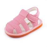 WILLFUN Baby Boy Girl Summer Infant Squeaky Sandals Premium Rubber Sole Closed-Toe Non-Slip Shoes Toddler First Walkers