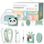 Momcozy Elite Baby Kit, Superior Baby Shower & Registry Essential Kit for Grooming & Health & Cleansing Care, Electric Nail File & Nasal Aspirator,Tummy Wrap,Thermometer,Bath Brush,Teether,Storage Bag