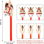 TOSAMZOO 2 Inflatable Stick Horse Balloon Funny Horse Toy for Kids - Birthday Gift Cowboy Party Supplies (37 Inch Brown)