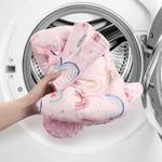 Infant Car Seat Insert Cushion, Super Soft Baby Car Seat Head Support & 2 Straps Pads, Reversible Preemie Newborn Carseat Insert, Fit Car Seat, Stroller, Infant Bouncer, Pink Rainbow