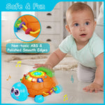 Hanayo Baby Crawling Toys Infant Musical Turtle Crawling Toys with Light, Play Phone,Tummy Time Toys 0-3 3-6 6-12 12-18 Months Birthday Gift Toys for 1 Year Old Boy Girl Toddler Toys Age 1-2