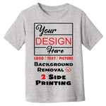 Custom Toddler T-Shirts | Baby Boys and Girls Personalized Design Your Own Shirts with Digital Printing (Grey)