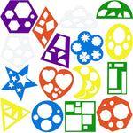 16 Pieces Stencils for Kids Geometric Shapes Children Simple Painting Stencils Colorful Drawing Templates Art Painting for Toddlers Preschooler DIY Craft(5.9 x 5.9 Inches,Elegant Style)