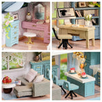 Kisoy Romantic and Cute Dollhouse Miniature DIY House Kit Creative Room Perfect DIY Gift for Friends, Lovers and Families (Molan House)