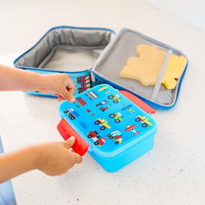 Wildkin Reusable Food Container for Kids – Airtight, Leak Resistant, Dishwasher Safe - Trains, Planes & Trucks