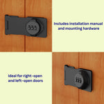 RETRIN 3-Digit Combination Lock, Black, Keyless, Zinc Alloy, Cabinet Door Latch, Easy DIY Installation, Wide Range of Uses