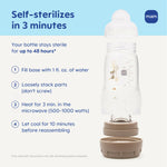 MAM 9oz Easy Start Anti-Colic Wide Neck Baby Bottle, Medium Flow Breastfeeding-Like Nipple, Reduces Colic Gas & Reflux, Easy to Clean, BPA Free, 2+ Months, Bonus Fast Flow Nipple, 4 Pack