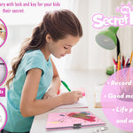 GINMLYDA Girls Diary with Lock for Kids, Pink Cute Diaries 7.1x5.3 160 Pages Girl Journal Secret Notebook with Lock and Key for Little Kid Writing Drawing Gift for Pre school Age 6,8,12