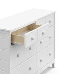 Storkcraft Moss 6 Drawer Dresser (White) – GREENGUARD Gold Certified Nursery Dresser, Safety-Focused Interlocking Drawer System, Chest of Drawers for Bedroom, Wood Craftsmanship