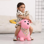 INPANY Bouncy Dog Hopper for Toddlers-Hopping/Bouncing/Bounce Hoppers, Jumping Toys, Inflatable Ride-on Animal Toy for Kids/Boys/Girls 2, 3, 4, 5 Years Old Gifts(Pump Included)