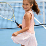 PATPAT Girls 2 Piece Tennis Skirt Set Size 6-7, Pink Tank Tops and Pink Tie Dye Pleated Skirt with Built In Shorts 2 Piece Outfits Girls Clothes Summer Outfits Athletic Sets Activewear
