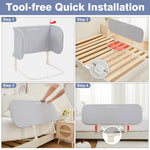 Ciilee Baby Bed Rail for Toddlers Portable Travel Kids Beds Guard Rails for Queen Bed Foldable Children Side Railing for Twin Beds Adjustable Bedrail Barandas para Camas de Niños（Grey,32in