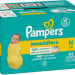 Pampers Baby Diapers - Swaddlers - Size 0, 84 Count, Ultra Absorbent Disposable Newborn Diaper