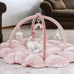 5-in-1 Thick & Plush Baby Play Gym, Baby Play Mats for Floor, Tummy Time Mat with 6 Toys, Cat Bed, Dog Bed, Convertible Stage-Based Developmental from Baby to Toddler, Ball Pit, Pet Cushion Cloudico
