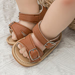 Sawimlgy Baby Girls Boys Sandals Summer Flowers Shoe Rubber Sole PU Leather Mesh Infant Toddler First Walkers Princess Dress Outdoor Shoes