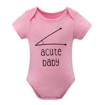 Acute Baby Bodysuit - Funny Math Pun Infant Onesie - Cute Geometry Baby Shower Gift for Boys Or Girls Pink-style 24months