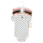 Hudson Baby Unisex Baby Cotton Bodysuits, Cinnamon Pink Prints, 12-18 Months