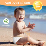 Durio Reusable Swim Diapers for Baby Toddler Newborn Washable Water Diapers for Swimming Beach Essentials A-Pink Strawberries 6-12 Months
