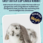 Living Nature Grey Dutch Lop Eared Rabbit Stuffed Animal | Fluffy Rabbit Animal | Soft Toy for Kids | 10 inches