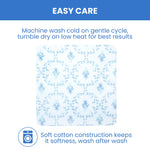 Delta Children Fitted Crib Sheets for Girls and Boys - 100% Organic Cotton Crib Sheet for Standard Crib and Toddler Mattresses - 28x52 Inch - GOTS Certified (Pack of 2), Blue Botanicals