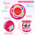 WSJKPA Baby Toys Carousel Rotating Light Up Infant Toys, Musical Crawling Toy for Toddlers (Pink, 18+ Months - 3 Years, 2 AA Batteries)