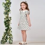 pureborn Baby Toddler Girl Woven Dress Short Sleeve Casual Cotton Playwear Dresses Leaf Fruit 18-24 Months