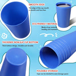 Potchen 54 Pieces Kids Plastic Cups 8.5 oz Reusable Drinking Cups Stackable Plastic Tumblers Colorful Water Glasses for Kids Toddler Baby Children Adults (Multicolor)