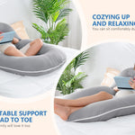 INSEN Pregnancy Pillows, Detachable Body Pillow for Sleeping, Nurse & Relax, Multi-Use Pregnancy Pillows for Pregnant Women, Cooling Tencel-Grey