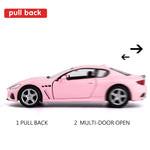 TGRCM-CZ 1/36 Scale Maserati GT Casting Car Model, Zinc Alloy Toy Car for Kids, Pull Back Vehicles Toy Car for Toddlers Kids Boys Girls Gift (Pink)