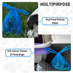 Baby Diaper Bag Disposable (500 Count, Blue) Fresh Baby Powder Scented Easy Tie Handles Bulk Diaper Sacks Disposable Dog Poop Bags Cat Litter Clump & Poop Bags Sanitary Pads Disposal Bags (500 Bags)