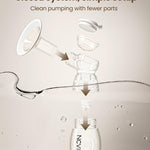 NCVI Electric Breast Pump F1 Pro, Micro-Vibration with Hospital-Grade Suction for Comfort & Efficiency, Long-Lasting Battery, Independent Suction & Rhythm for Each Breast, Portable Breastfeeding Pump