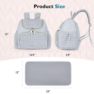mommore Diaper Bag Small Diaper Backpack Stylish Toddler Baby Mini Maternity Bags Travel Backpacks with Insulated Pockets, Changing Pad, Stroller Straps