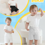 Ruisita 3 Pack Unisex Baby Toddler Cotton Shorts with Drawstring Baby Pull-on Soild Shorts Soft Clothes for Summer Daily