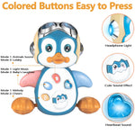 HAPTIME Penguin Crawling Toys for 1 + Year Old Boy Girl, Tummy Time Toys, Musical and Light Up Toys for Encouraging Crawling, Baby Toys 18+ Months, Christmas Birthday Gift