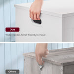 VASAGLE Storage Chest, 29.9 Inches Width Storage Bench, Entryway Bench with 2 Safety Hinges, Shoe Bench, Farmhouse Style, for Entryway, Bedroom, Living Room, Cloud White ULHS11WT