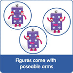 hand2mind Numberblocks Friends Six to Ten Figures, Cartoon Action Figure Set, Toy Figures, Play Figure Playsets, Small Figurines for Kids, Number Toys, Math Toys, Stocking Stuffers for Kids 3-5﻿