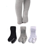 EPEIUS Toddlers Girl Tights Baby Boy Seamless Non Slip/Skid Grip Leggings Cotton Stockings Footed Pants Pantyhose for 12-24 Months,3 Pair Pack,Black/White/Grey