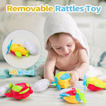 Baby Musical Crib Mobile with Hanging Rotating Toys, Remote Control, Lights Projector Function Music Box, Cartoon Rattles for Babies Boy Girl 0-24 Months, Newborn Sleep with 108 Melodies (Plane)