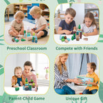 YHHYTOY 40 PCS Wooden Stacking Rocks Building Blocks Forest Theme, Sensory Learning Montessori Toys for 3 4 5 Year Old Kids, Preschool Educational STEM Toys Toddler Games Birthday Gifts for Girls Boys
