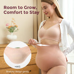 Momcozy Women's Maternity High Waist Underwear Pregnancy Soft Seamless Maternity Underwear Over Bump 3 Pack