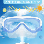Water Space 2 Packs Kids Swimming Goggles Swim Googles for Kids Toddler Girls Boys Youth 6-14 4-7 3-6, Swimming Goggles with Nose Cover Anti Fog 180°Clear Snorkel Mask No Leak Pool Underwater Goggles
