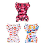 ALVABABY Cloth Swim Diaper 3pcs Baby/Toddler/Infant Snap Reusable Adjustable Swimming Diaper Baby Boy and Girl 3SWY32 Small (Pack of 3)