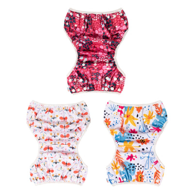 ALVABABY Cloth Swim Diaper 3pcs Baby/Toddler/Infant Snap Reusable Adjustable Swimming Diaper Baby Boy and Girl 3SWY32 Small (Pack of 3)