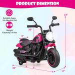 Costzon Toddler Motorcycle, 6V Battery Powered Electric Motorcycle with Detachable Training Wheels, Soft Start, Headlights & Music, Kids Motorcycle Ride on Toy for Toddlers Boys Girls 18+ Months(Pink)