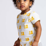 MONICA + ANDY Baby Organic Short Sleeve Crewneck Tee, Puppy BFFs, 12